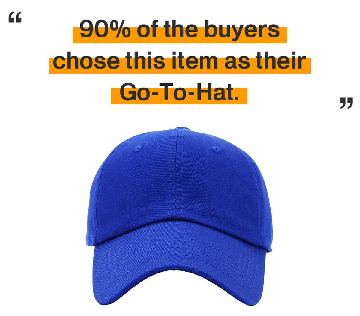 Royal Low Profile Baseball Caps Front View